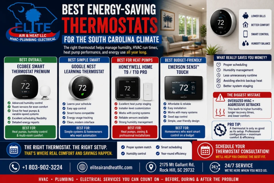 Best Energy-Saving Thermostats for the South Carolina Climate