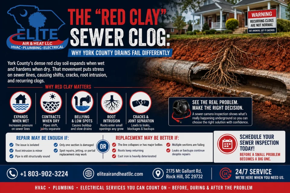 The red clay sewer clog