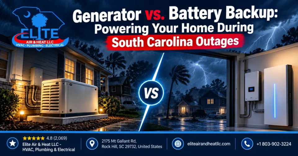 Generator vs. Battery Backup: Powering Your Home During South Carolina Outages