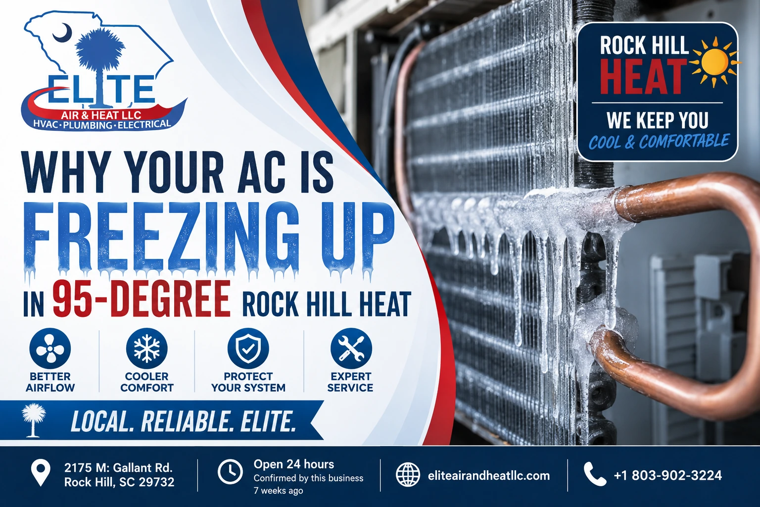 Why Your AC Is Freezing Up in 95-Degree Rock Hill Heat