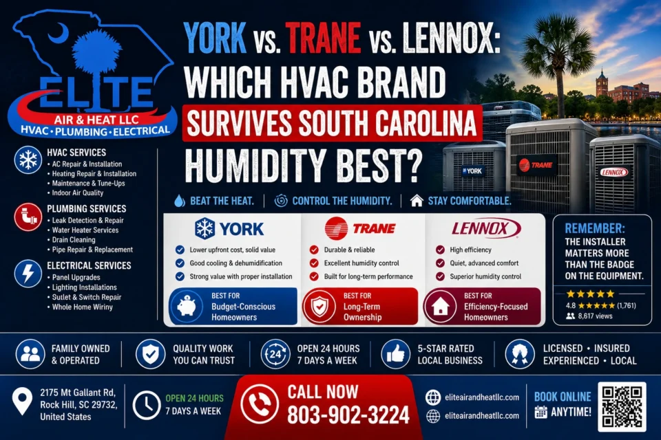 York vs. Trane vs. Lennox: Which HVAC brand survives the SC humidity?
